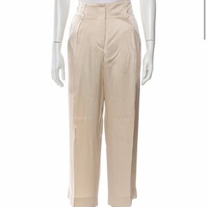 High-Rise Wide-Leg Cream Trousers